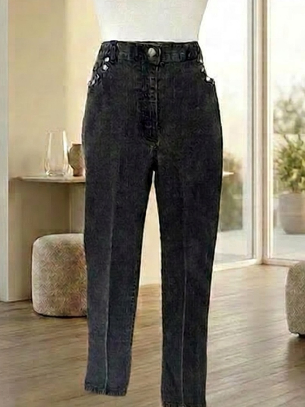 Ruby Rd. Vintage High Waisted Studded Western Mom Jeans - Size 12